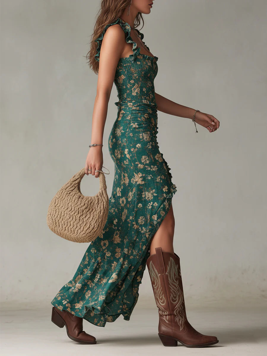 Alma | Abito maxi floreale boho