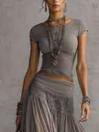 Ginevra | Set Pizzo e Gonna Plissettata