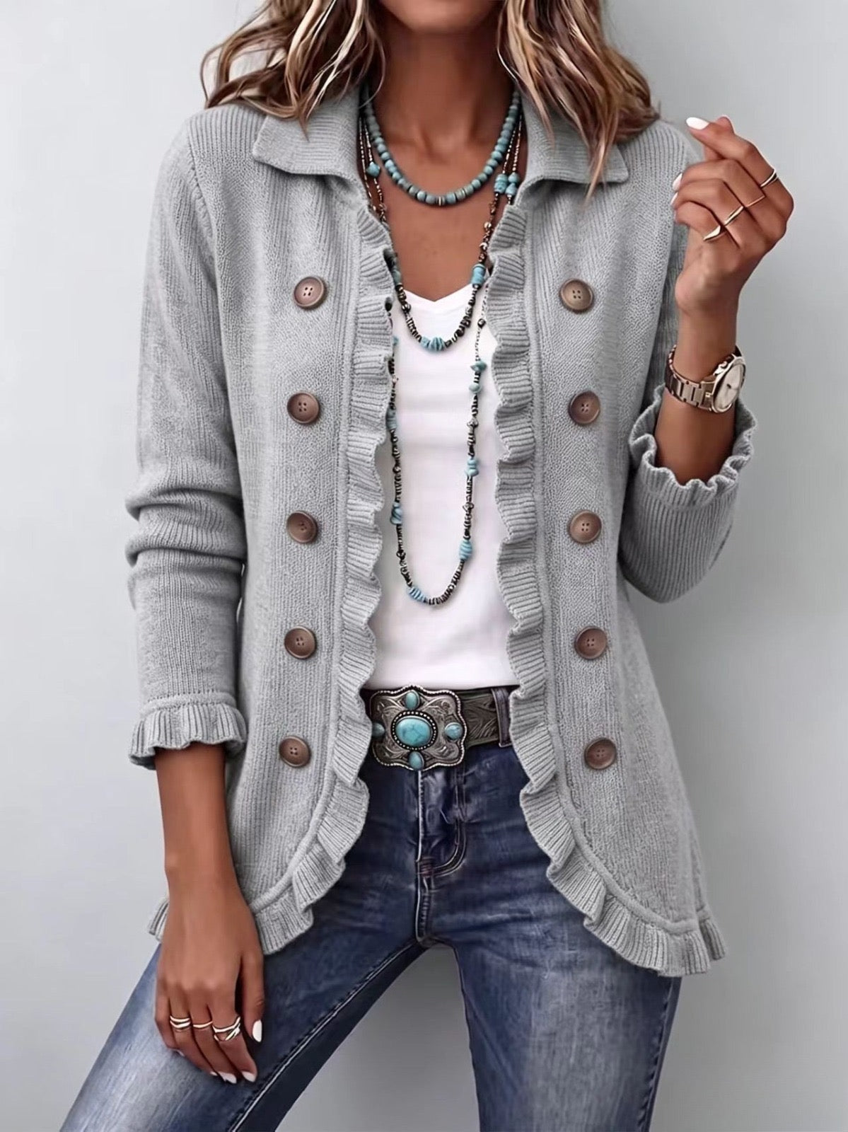Eloísa | Giacca in Maglia Grigio