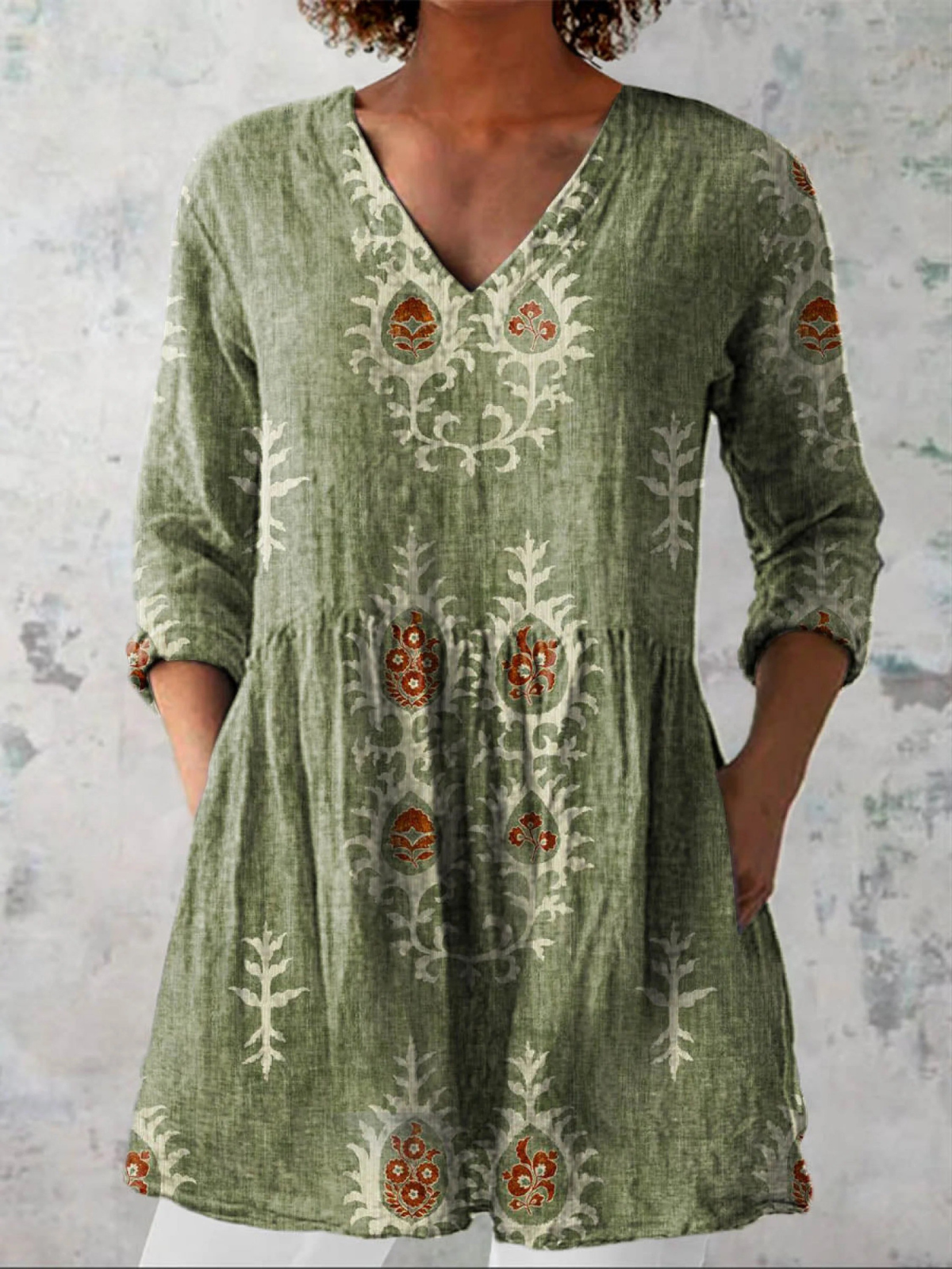 Elisa | Blusa Lunga con Scollo a V