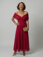 Calen | Abito Midi Off Shoulder