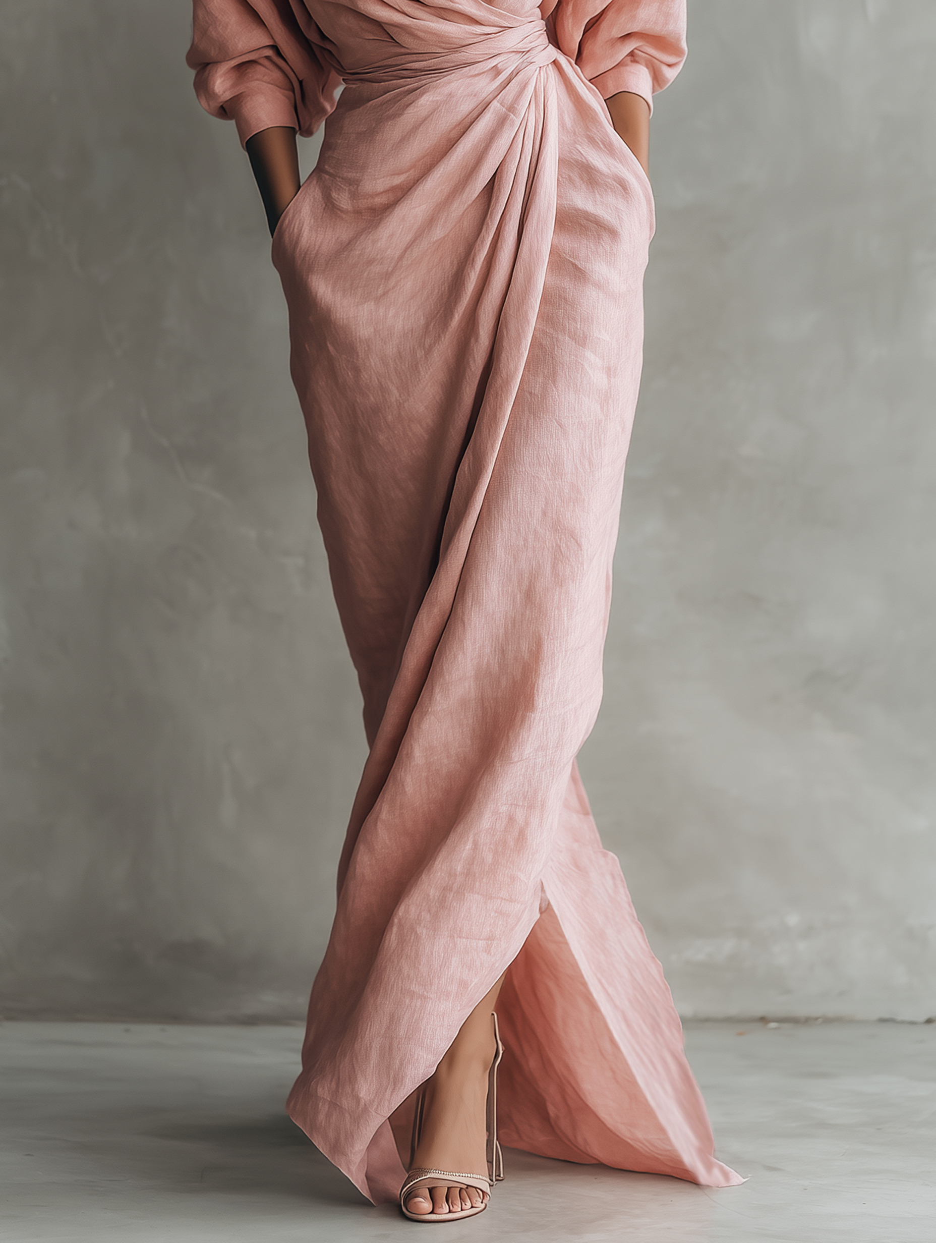 Eleonora | Abito Maxi Lino Rosa