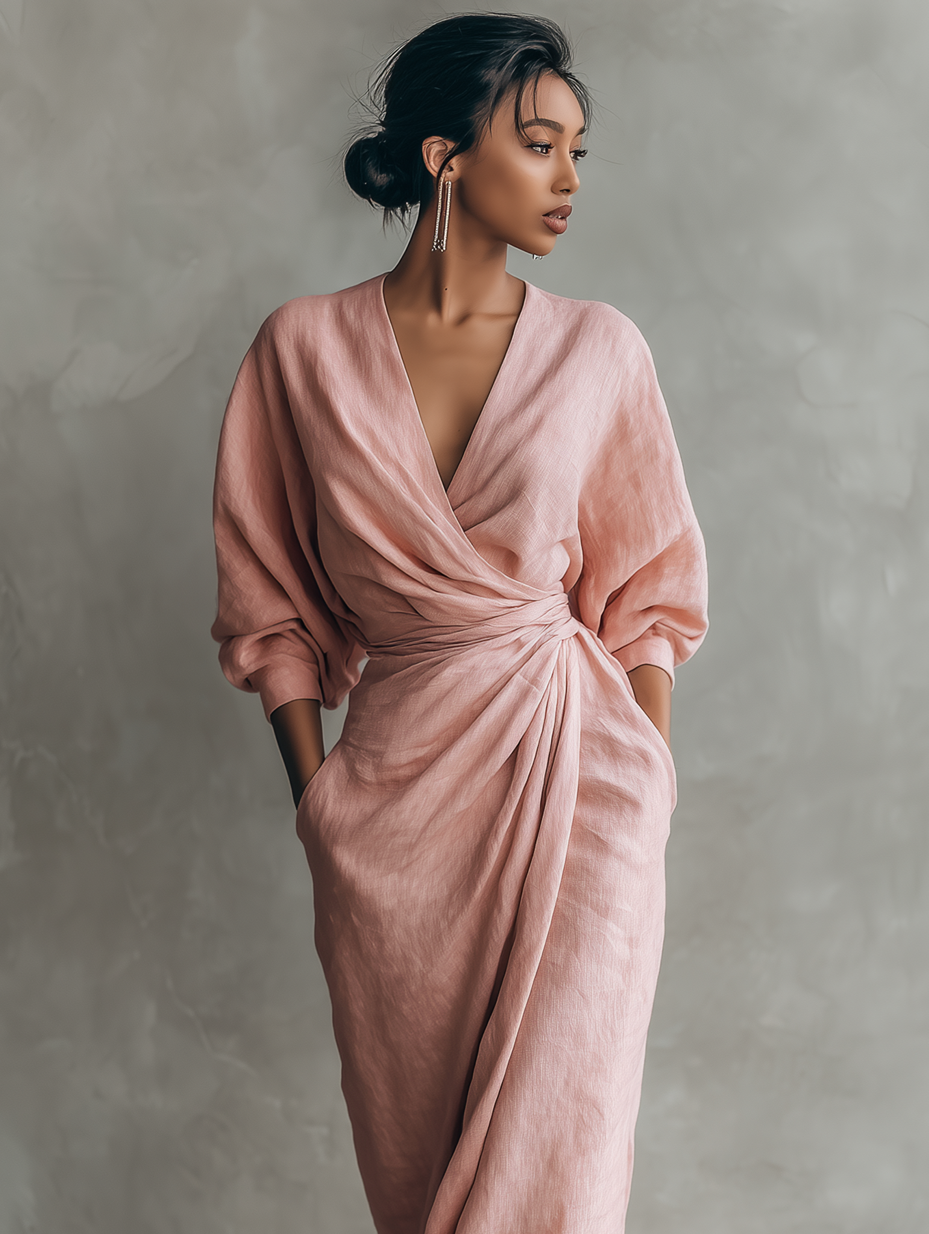 Eleonora | Abito Maxi Lino Rosa