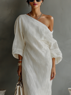 Rebecca | Abito Avorio Spalla Nuda