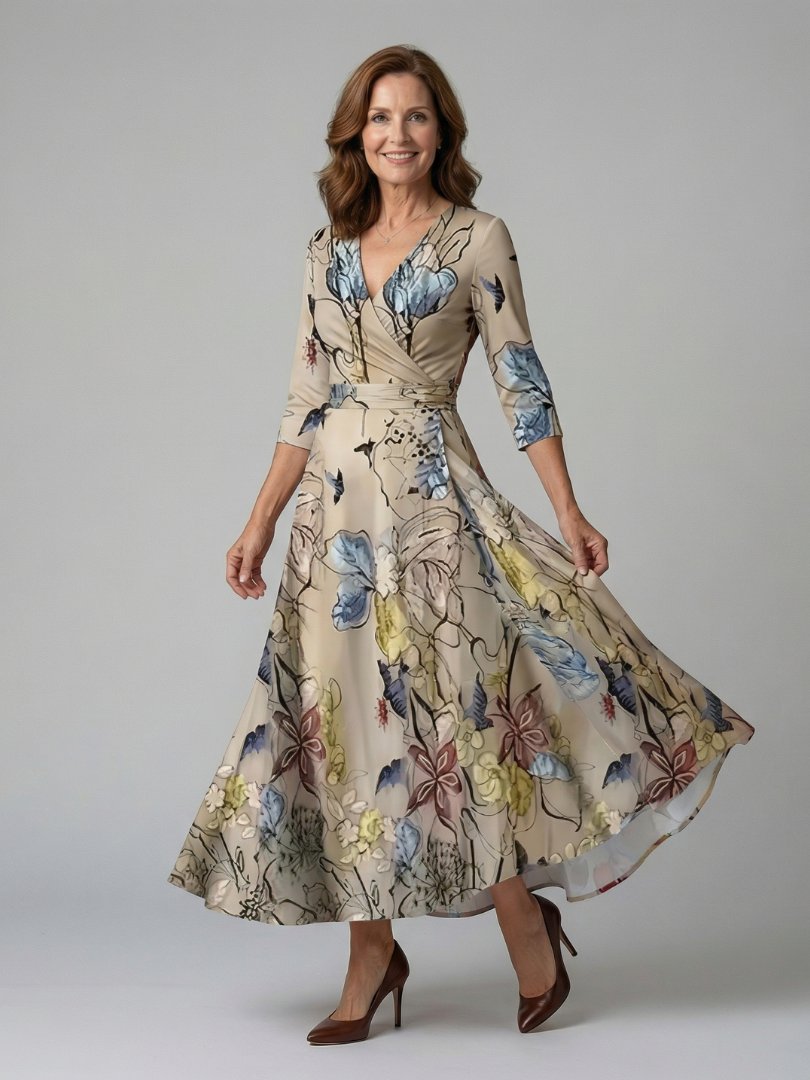Celine | Abito Midi Collo Incrociato