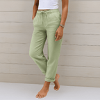 Susy | Pantaloni Stretch in Lino Premium
