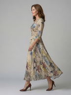 Celine | Abito Midi Collo Incrociato