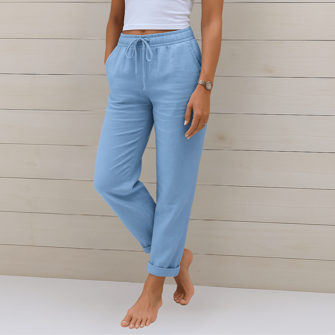 Susy | Pantaloni Stretch in Lino Premium