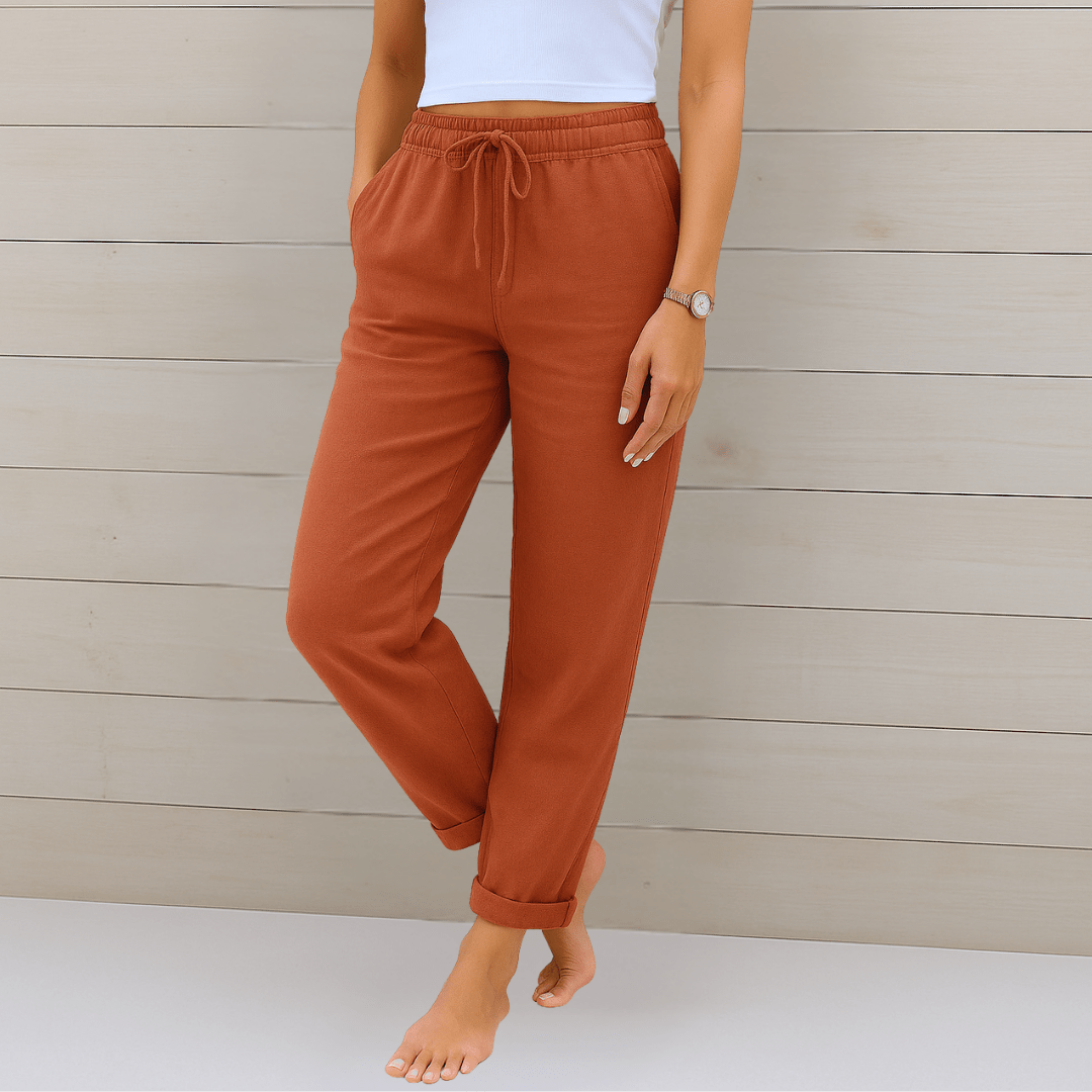 Susy | Pantaloni Stretch in Lino Premium