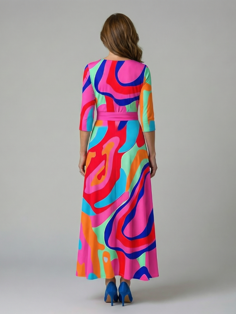 Celine | Abito Midi Collo Incrociato