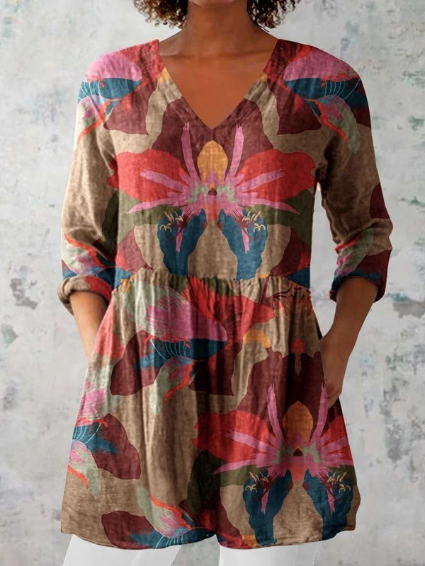 Sara | Blusa Lunga con Scollo a V