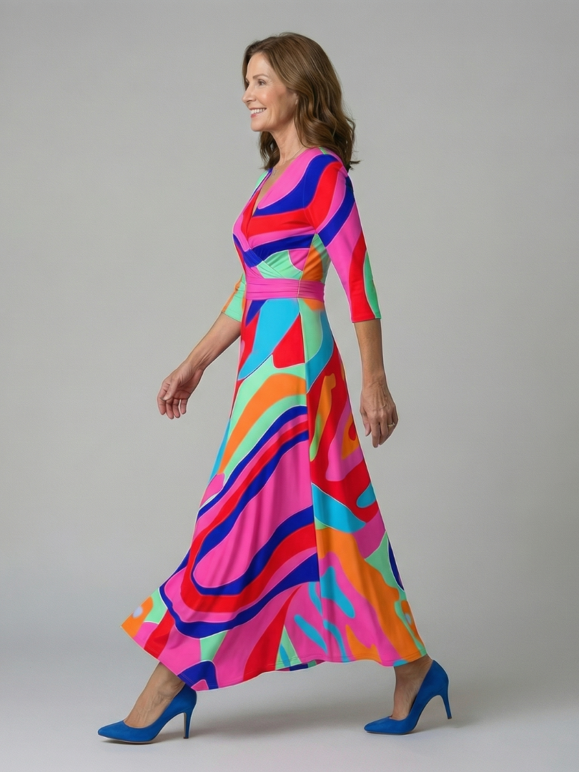 Celine | Abito Midi Collo Incrociato