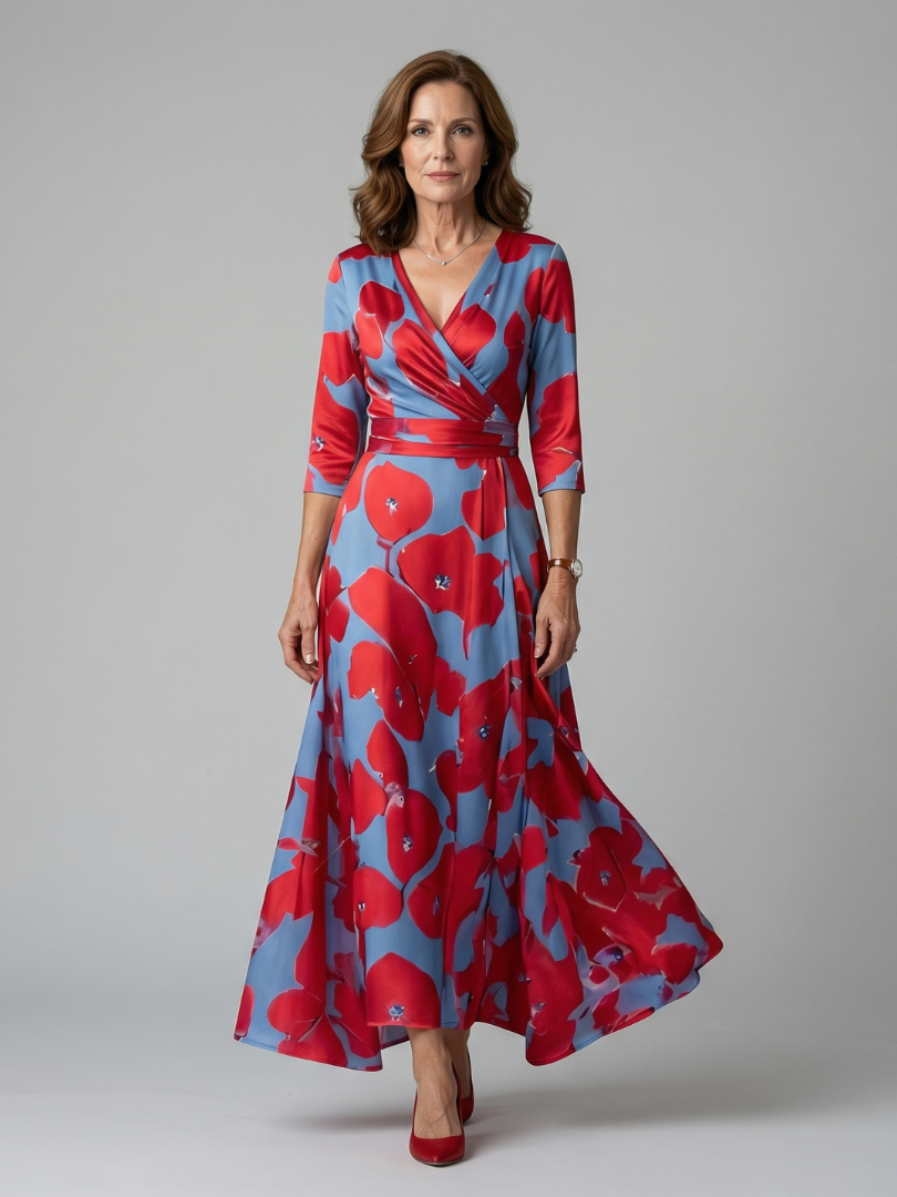 Celine | Abito Midi Collo Incrociato