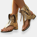 Celina | Sandali Dorati con Zip