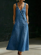 Vera | Abito Lungo in Denim con Bottoni