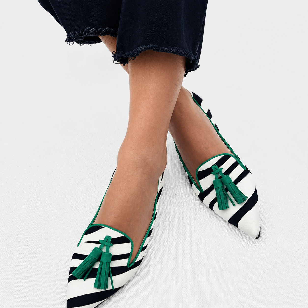 Riane™ | Mocassini Zebra Verde