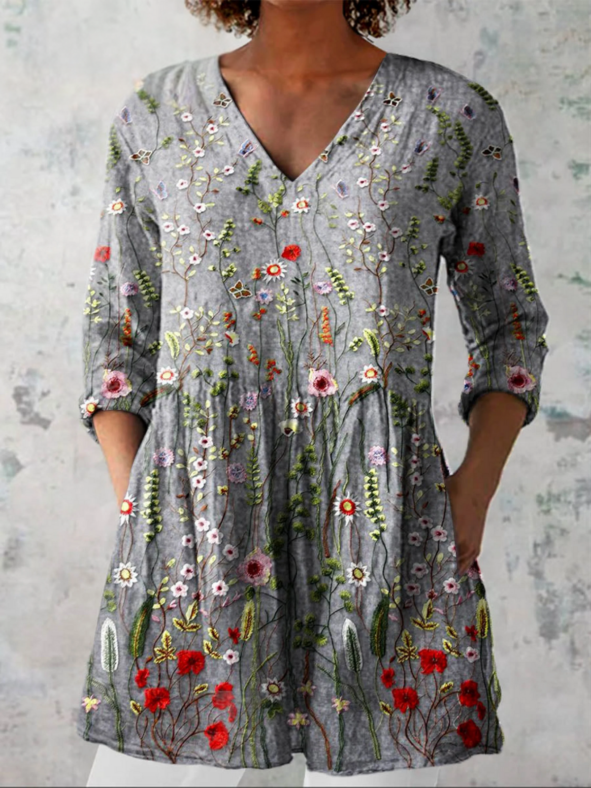 Amelie | Camicetta lunga con scollo a V
