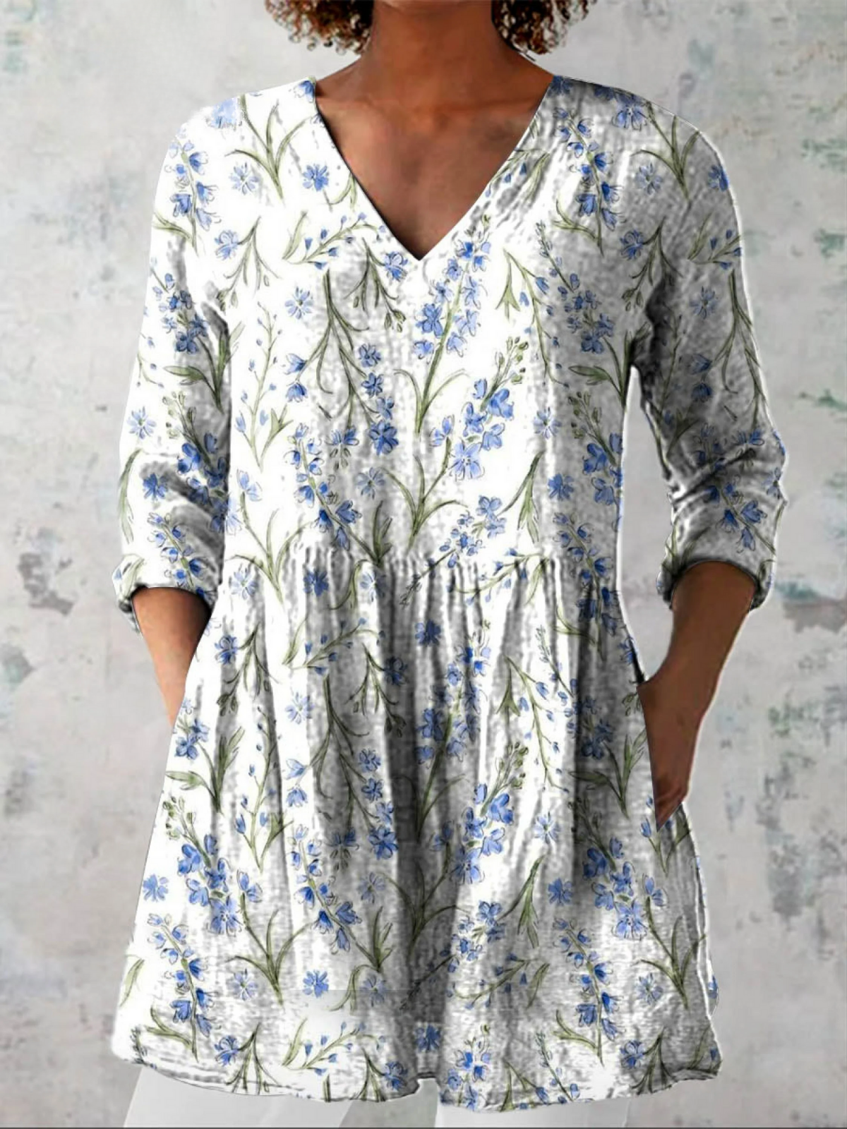 Bianca | Blusa Lunga con Scollo a V