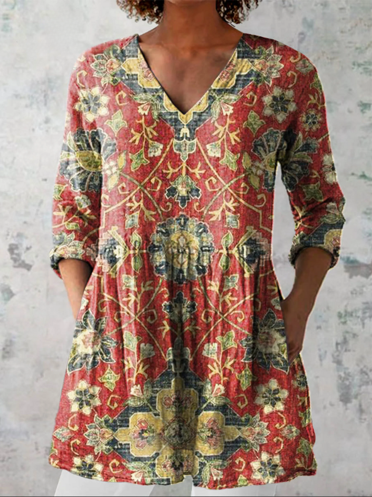 Lia | Blusa Lunga con Scollo a V