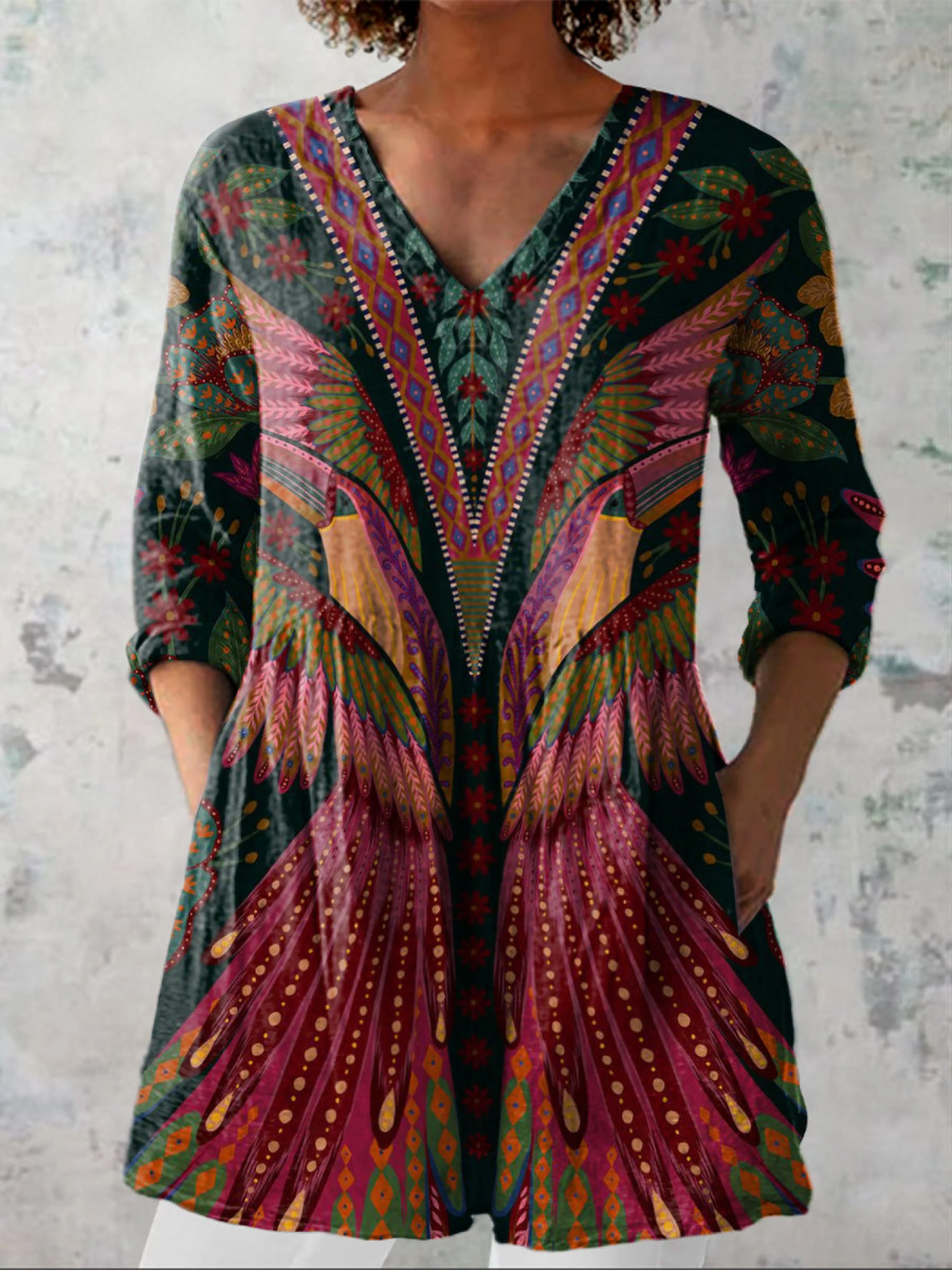 Manuela | Blusa Lunga con Scollo a V