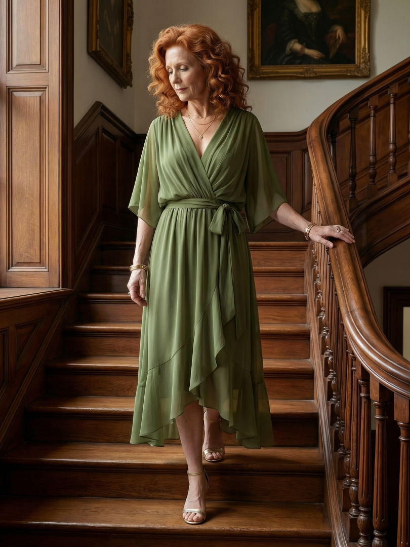 Elric | Vestito Midi Drappeggiato