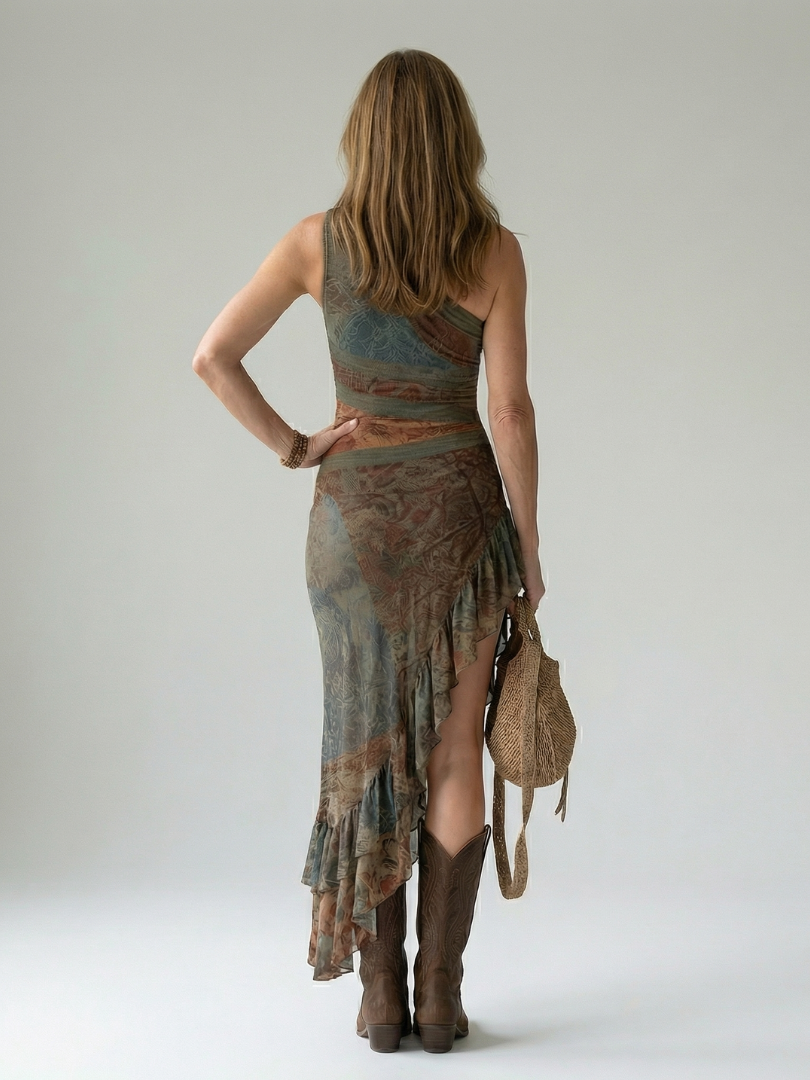 Zalia | Abito Midi Drappeggiato