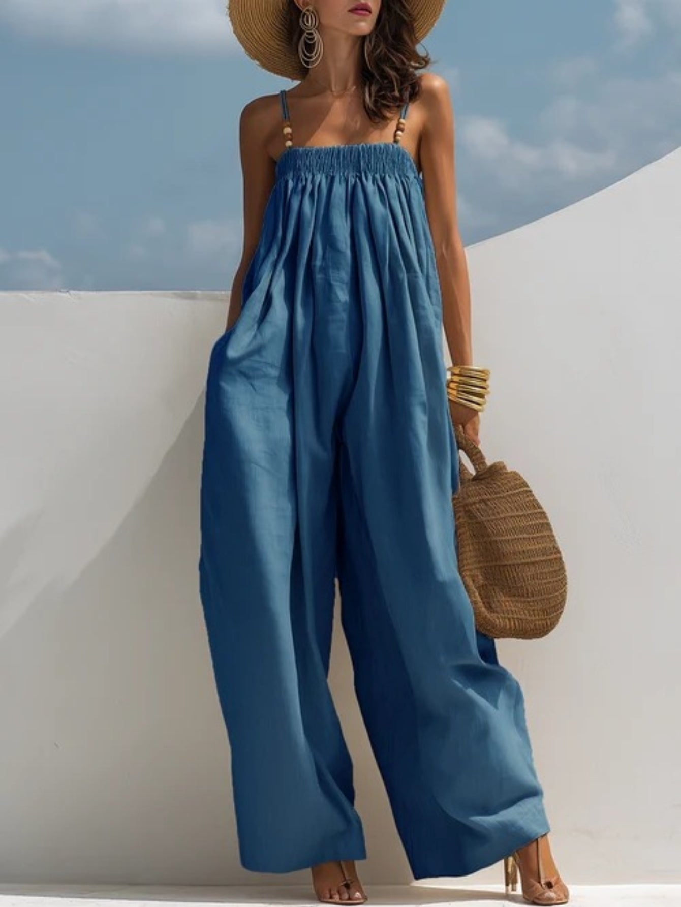 Monica | Tuta Denim a Gamba Larga