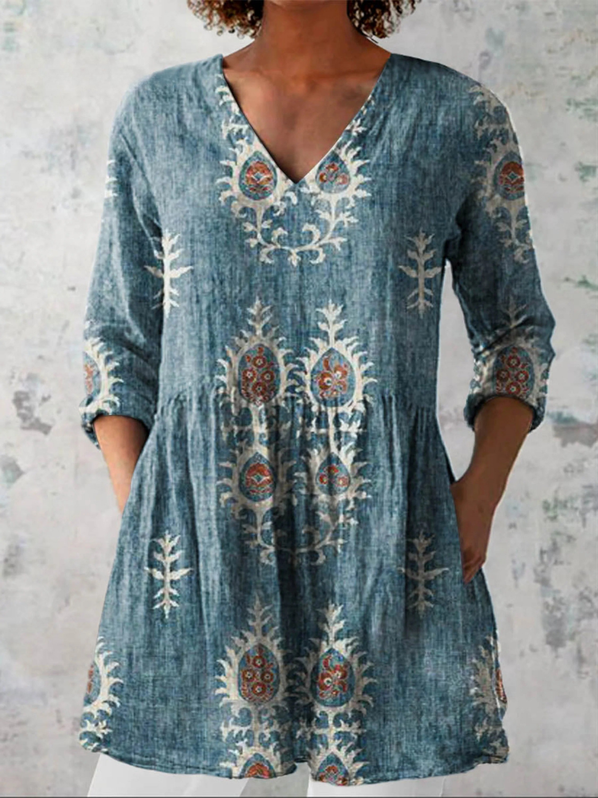 Elisa | Blusa Lunga con Scollo a V