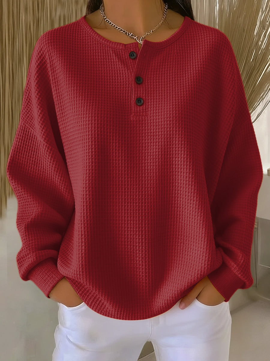 Milagros | Felpa Henley Gofrata