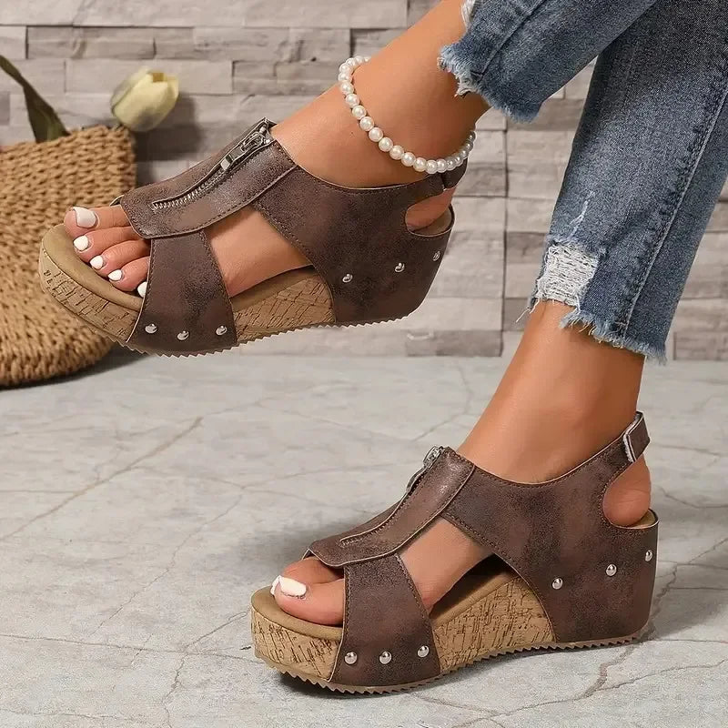 Freda | Sandali Zeppa con Zip