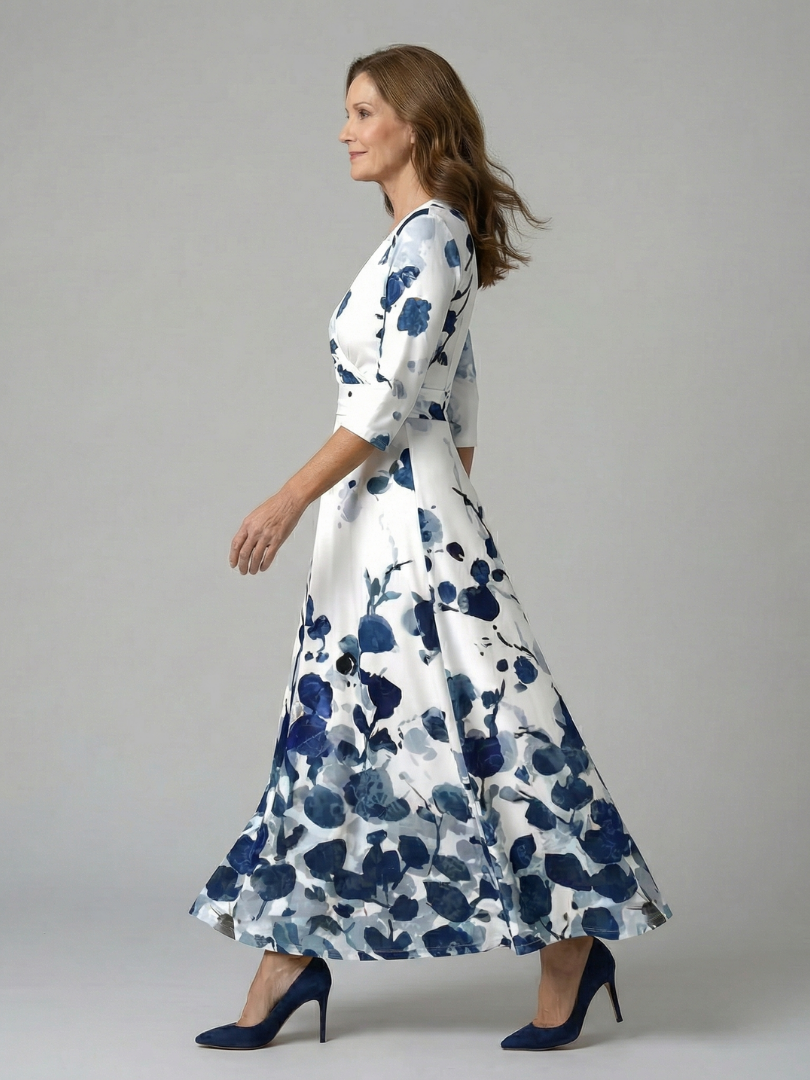 Celine | Abito Midi Collo Incrociato