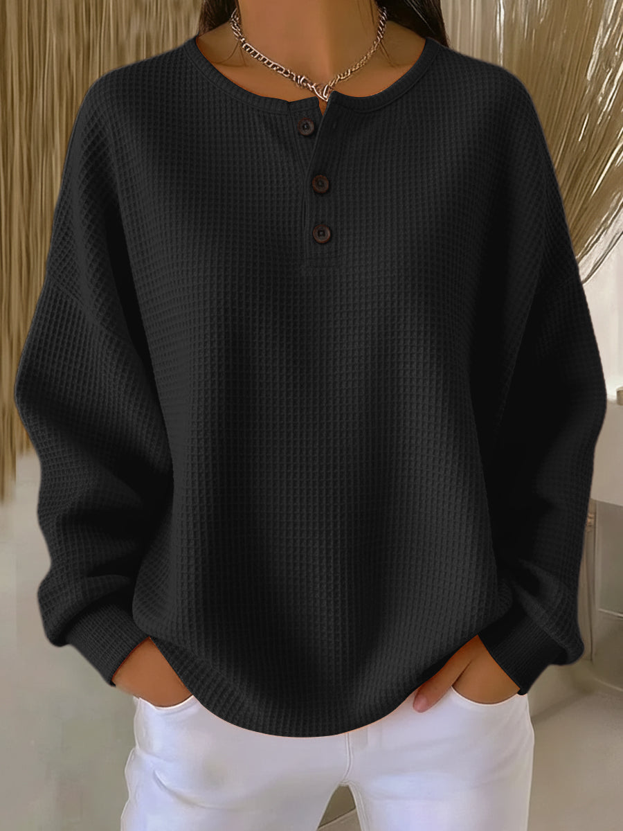 Milagros | Felpa Henley Gofrata