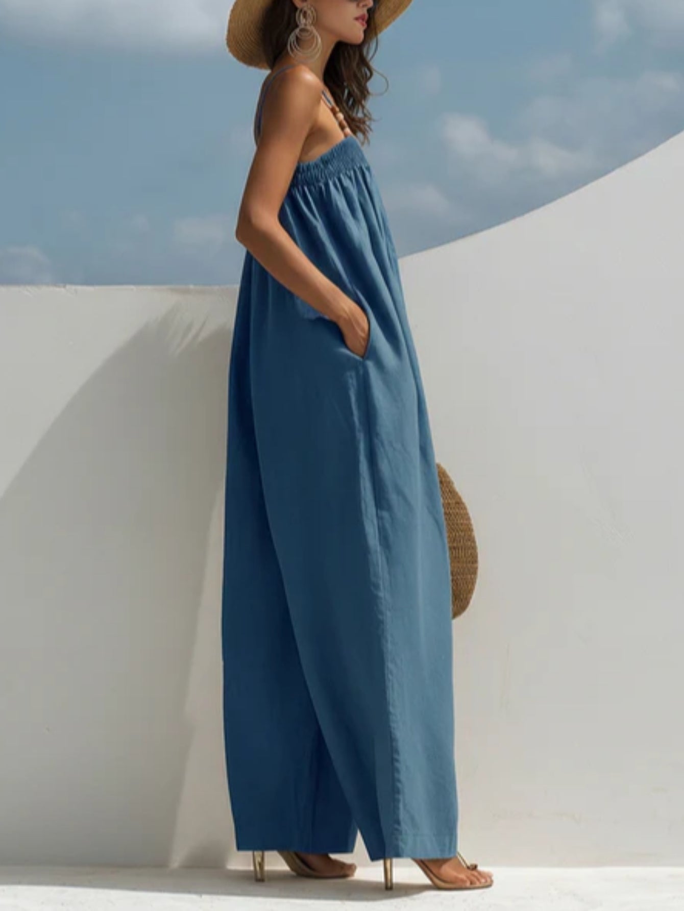 Monica | Tuta Denim a Gamba Larga