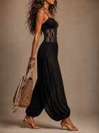 Giulia | Tuta halter con pizzo e caduta fluida
