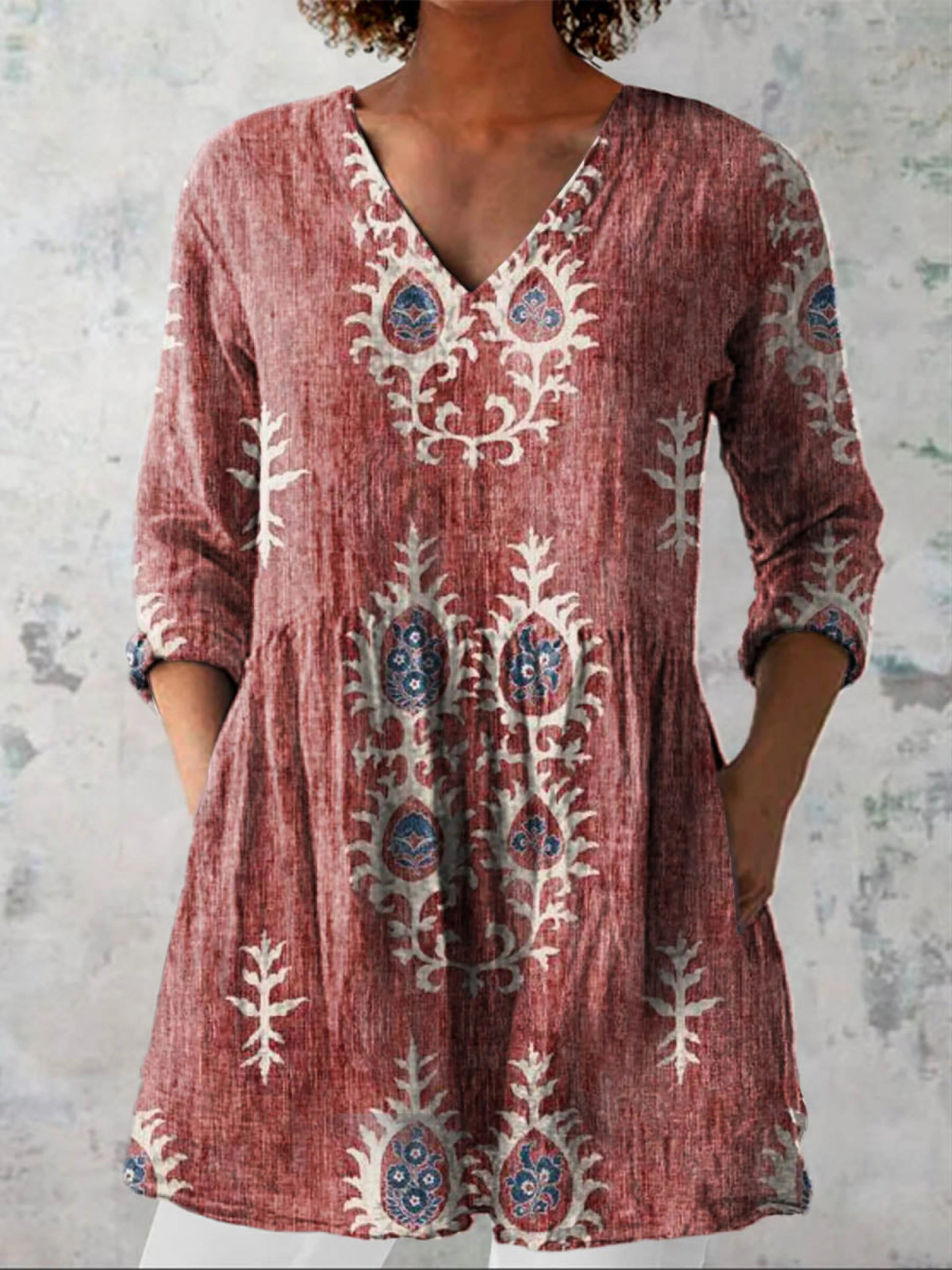 Elisa | Blusa Lunga con Scollo a V