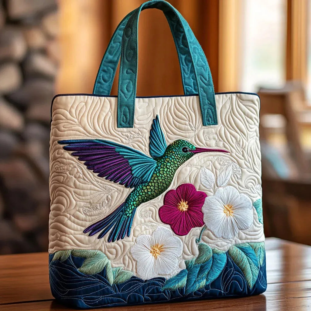 Borsa Trapuntata Colibrì Floreale