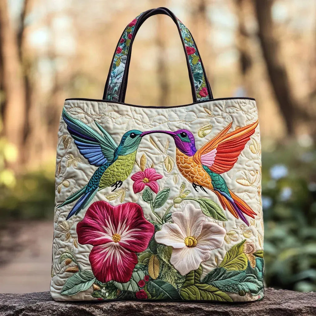Borsa Trapuntata Colibrì Bianco