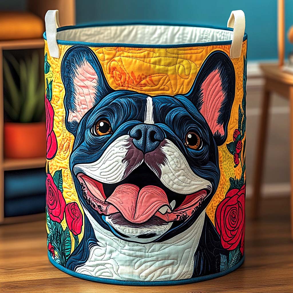 Cesto portabiancheria Bloomy Frenchie Smile