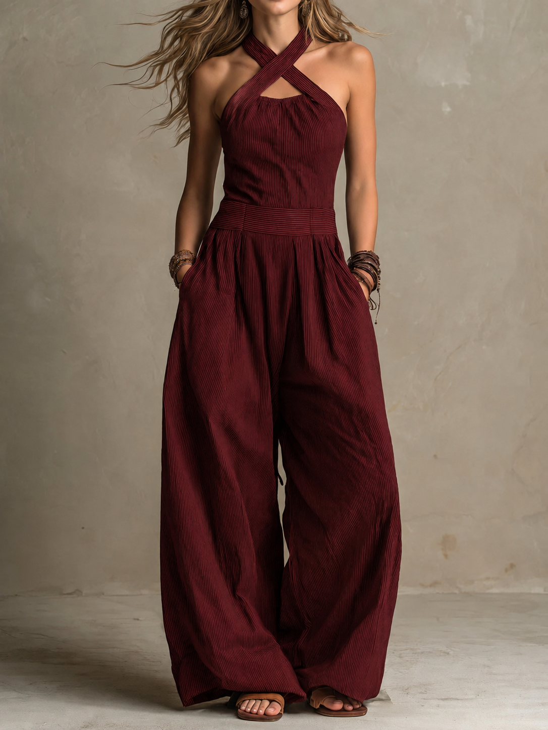 Bianca™ | Tuta Elegante con Scollo Incrociato