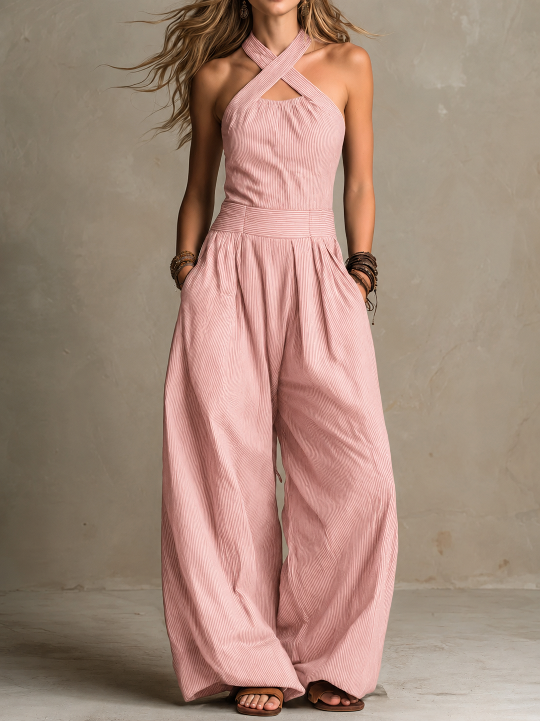 Bianca™ | Tuta Elegante con Scollo Incrociato