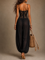Giulia | Tuta halter con pizzo e caduta fluida