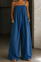 Monica | Tuta Denim a Gamba Larga