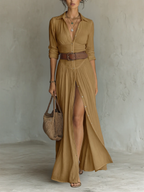 Cecilia | Abito Lino con Revers