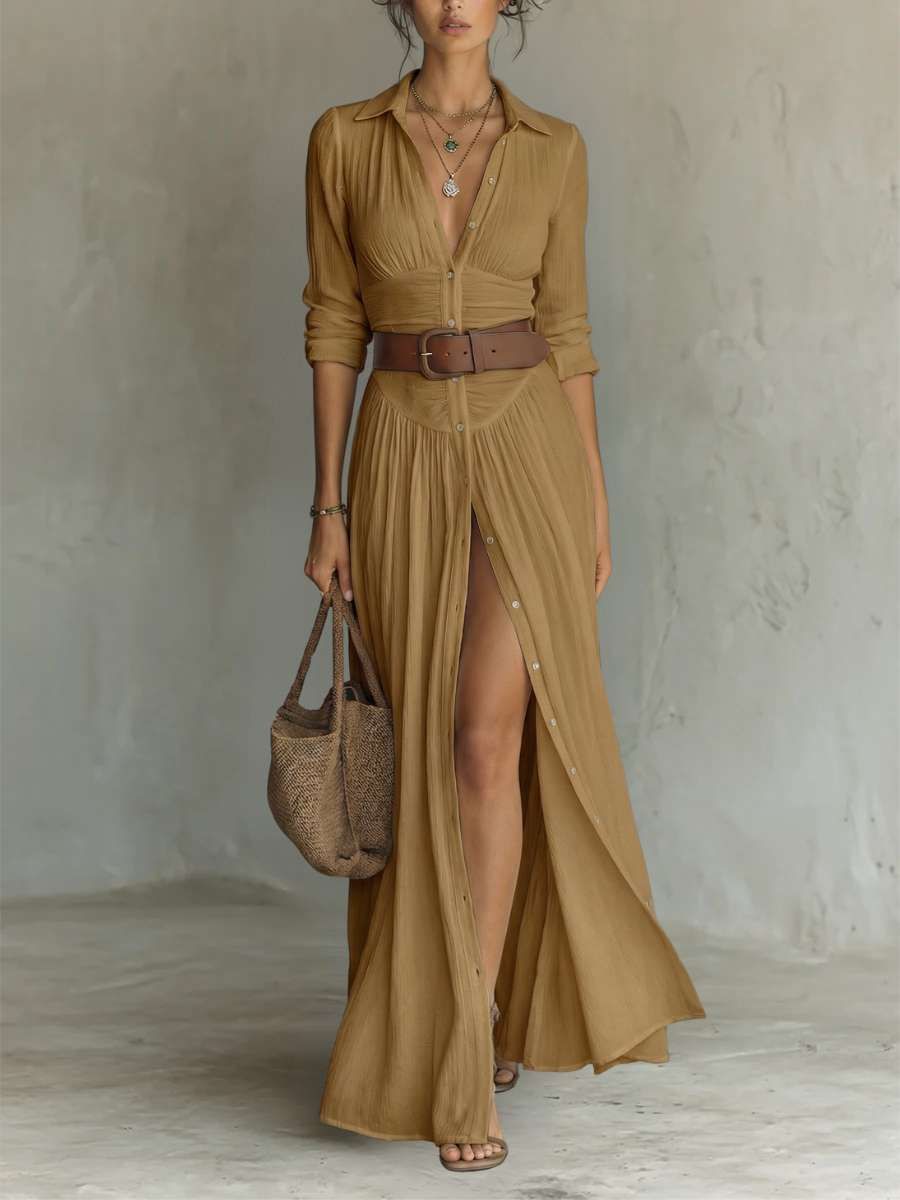 Cecilia | Abito Lino con Revers