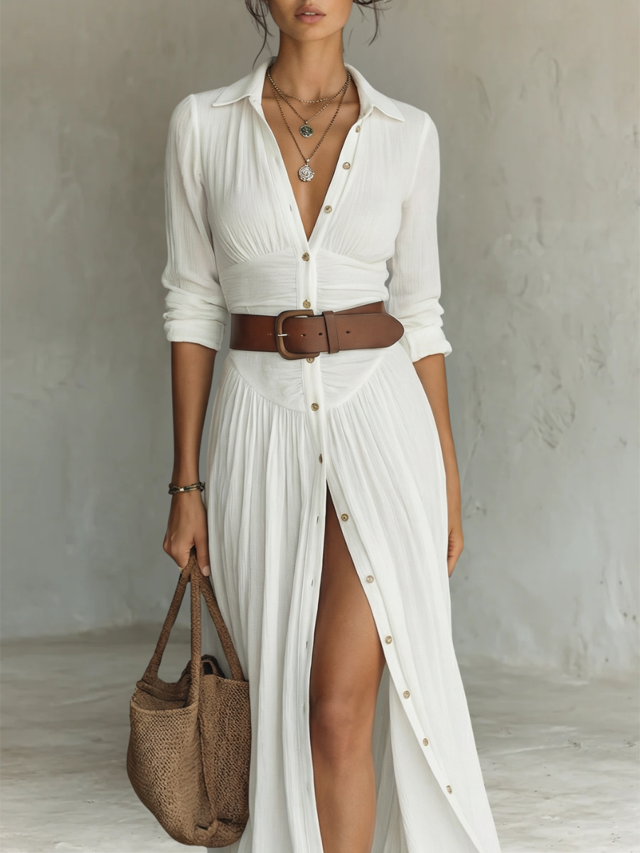 Francesca | Abito Maxi Plissettato