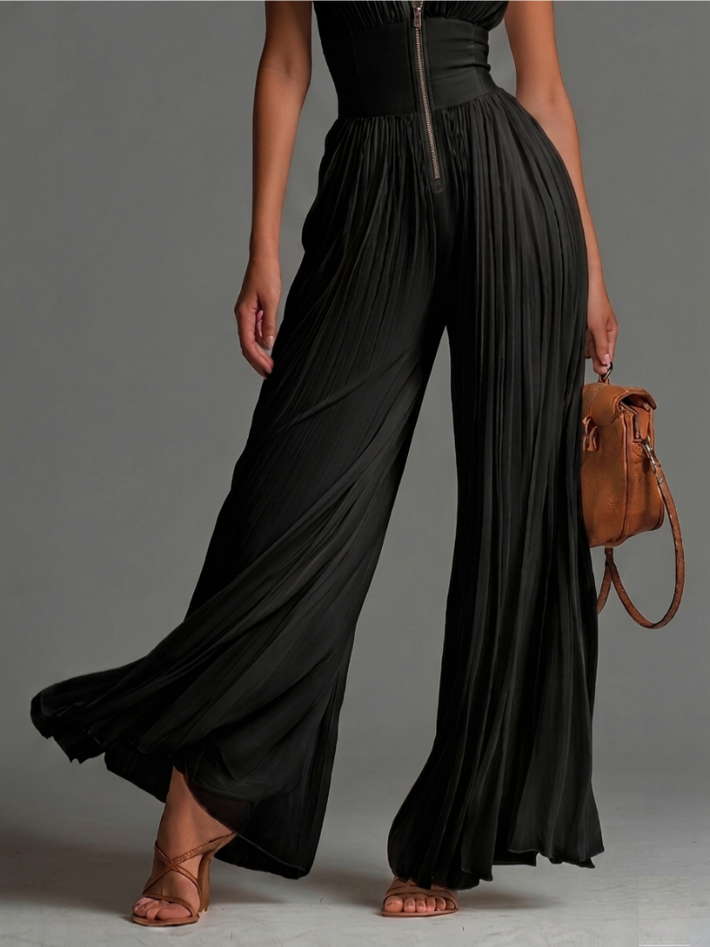 Zsófia | Jumpsuit Plissettato Nero