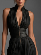 Zsófia | Jumpsuit Plissettato Nero