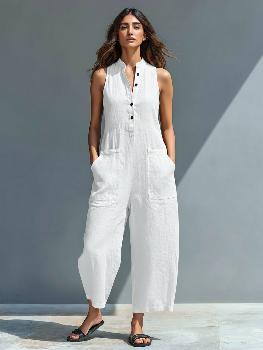 Silvia | Salopette Minimal Lino
