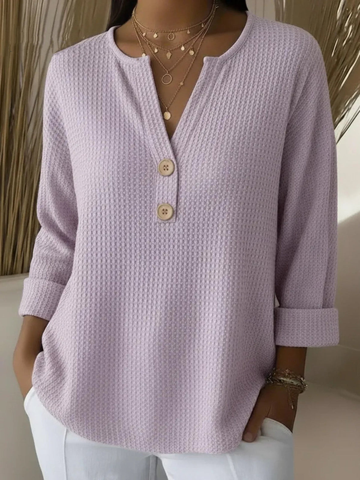 Lucía | Maglietta Henley Bottoni