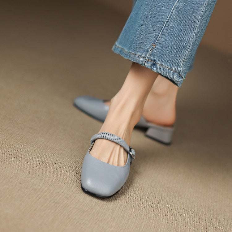 Novie | Mules Mary Jane in Pelle Genuina